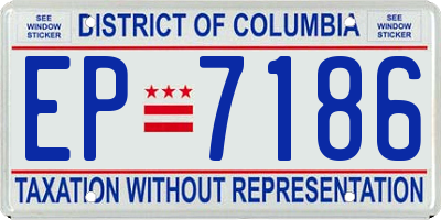 DC license plate EP7186