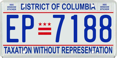 DC license plate EP7188