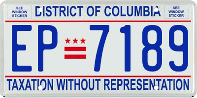 DC license plate EP7189