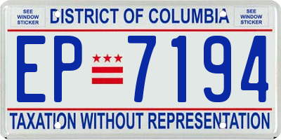 DC license plate EP7194