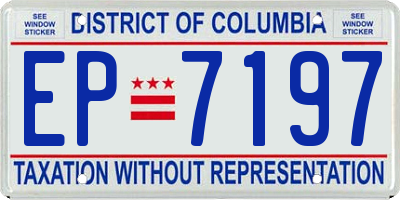 DC license plate EP7197