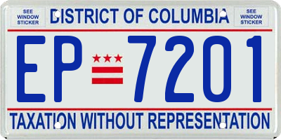 DC license plate EP7201