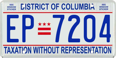 DC license plate EP7204