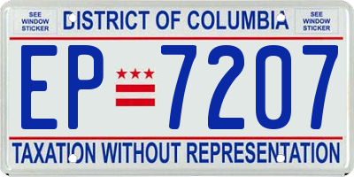 DC license plate EP7207