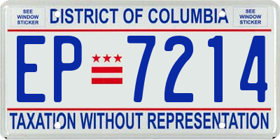 DC license plate EP7214
