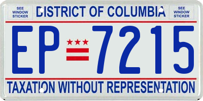 DC license plate EP7215