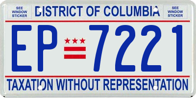DC license plate EP7221