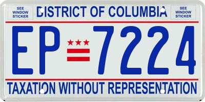 DC license plate EP7224