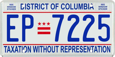 DC license plate EP7225