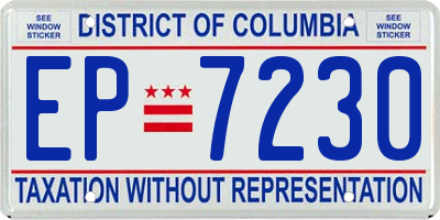 DC license plate EP7230