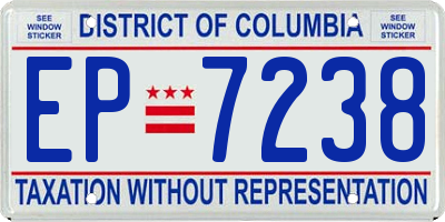 DC license plate EP7238