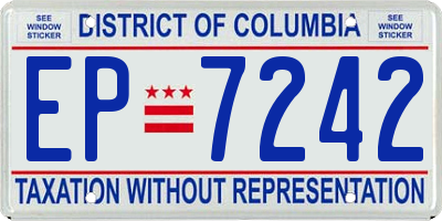 DC license plate EP7242