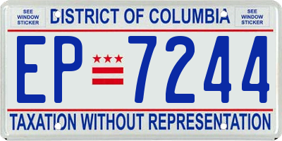 DC license plate EP7244