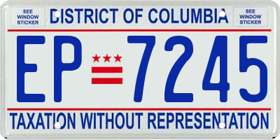 DC license plate EP7245