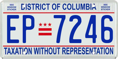 DC license plate EP7246