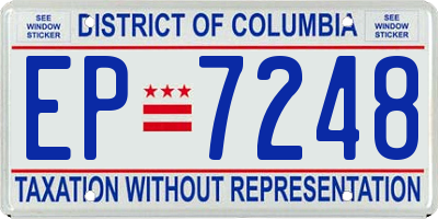 DC license plate EP7248