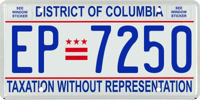 DC license plate EP7250