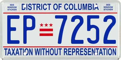 DC license plate EP7252