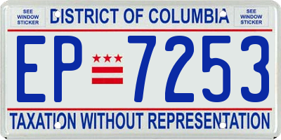 DC license plate EP7253