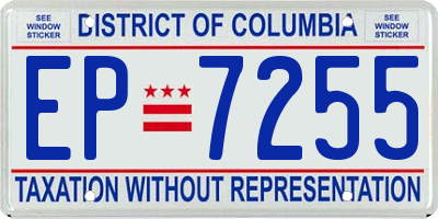 DC license plate EP7255