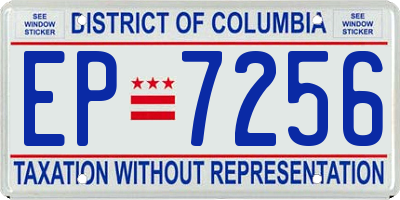 DC license plate EP7256
