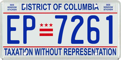 DC license plate EP7261