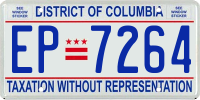 DC license plate EP7264