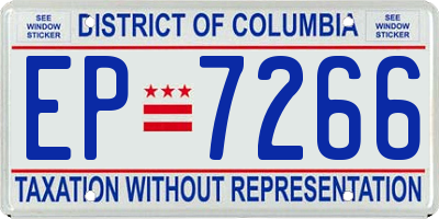 DC license plate EP7266