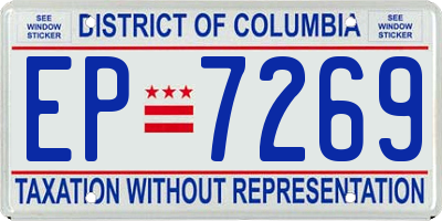 DC license plate EP7269