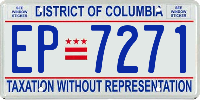 DC license plate EP7271