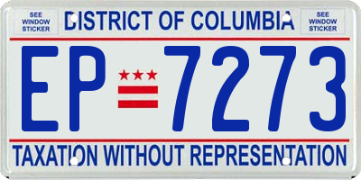 DC license plate EP7273