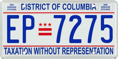 DC license plate EP7275
