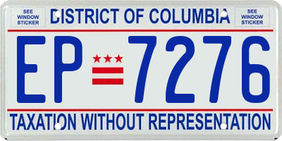 DC license plate EP7276