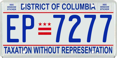 DC license plate EP7277