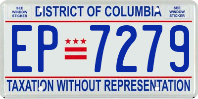 DC license plate EP7279