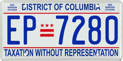 DC license plate EP7280