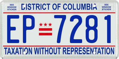 DC license plate EP7281