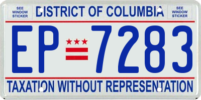DC license plate EP7283