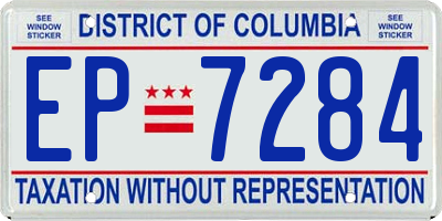 DC license plate EP7284