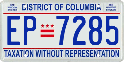 DC license plate EP7285