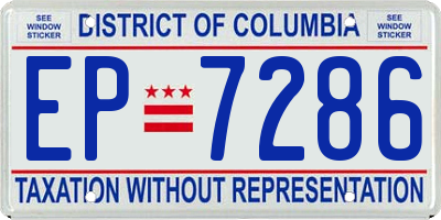 DC license plate EP7286