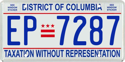DC license plate EP7287