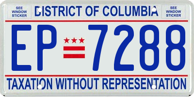 DC license plate EP7288