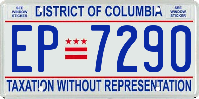 DC license plate EP7290