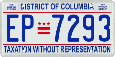 DC license plate EP7293