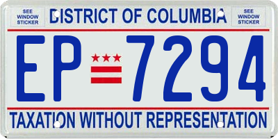 DC license plate EP7294