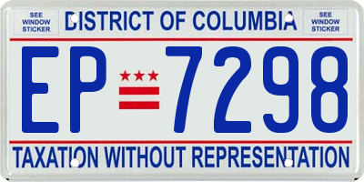 DC license plate EP7298