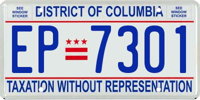 DC license plate EP7301