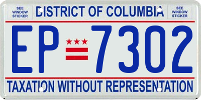 DC license plate EP7302