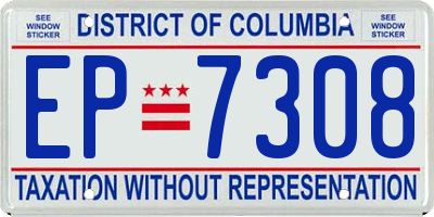 DC license plate EP7308